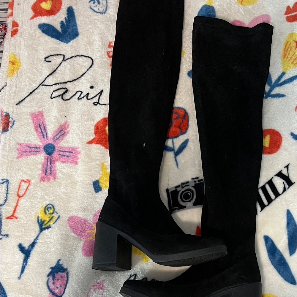 Topshop Black Over-the-Knee Boots